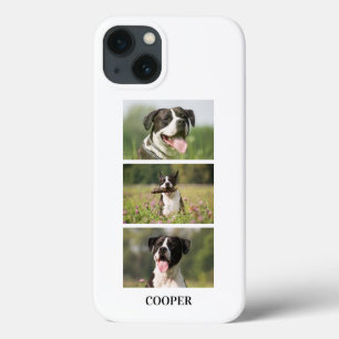 Aangepaste hondenfotocollage monogram gepersonalis iPhone 13 hoesje