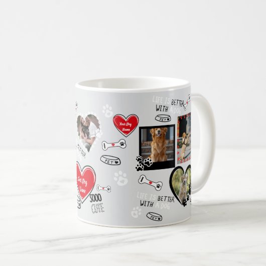 Aangepaste hondengezicht Mok, gepersonaliseerde ho Koffiemok (Voorkant rechts)