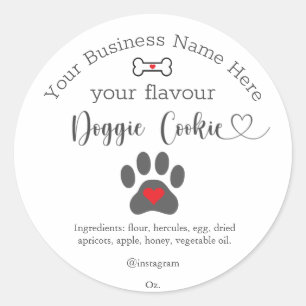 Aangepaste hondenkoekje van Dog Paw Ronde Sticker