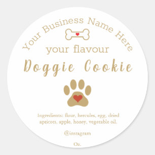 Aangepaste hondenkoekje van Dog Paw Ronde Sticker