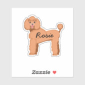 Aangepaste hondennaam abrikoos poedel sticker (Vel)