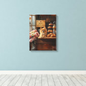 Aangepaste hondennaam Franse bakkerij Pommerse hon Canvas Afdruk (Insitu (Houten vloer))
