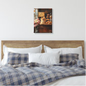 Aangepaste hondennaam Franse bakkerij Pommerse hon Canvas Afdruk (Insitu (Slaapkamer))