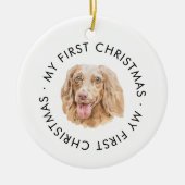 Aangepaste hondennaam teckel Mijn eerste kerst Keramisch Ornament (Voorkant)
