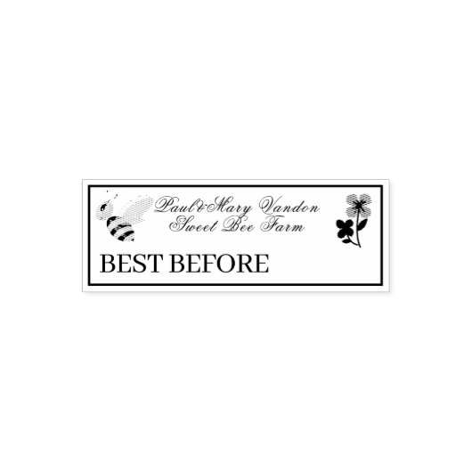 Aangepaste Honey Stempel Houdbaarheidsdatum (Design)