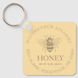Aangepaste honing zakelijke promotie sleutelhanger