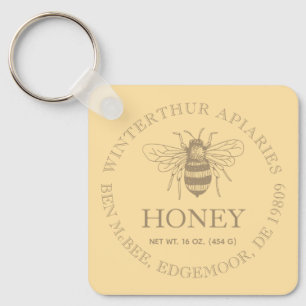 Aangepaste honing zakelijke promotie sleutelhanger