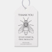 Aangepaste Honingbij "Dank U" Label voor Honingpro Cadeaulabel (Voorkant)