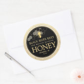 Aangepaste honingraat Bee Raw Honey Yellow Border Ronde Sticker (Envelop)