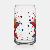 Aangepaste honkbal ballen en sterren op wit blikvorm glas (Rechts)