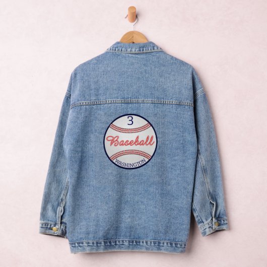 Aangepaste honkbal naam nummer Denim jas Jacket (Hangar)