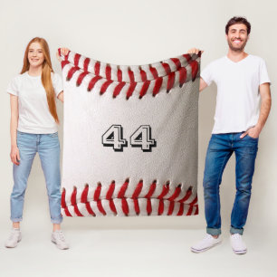 Aangepaste honkbalnummerkunst – Sportfoto in hoge Fleece Deken