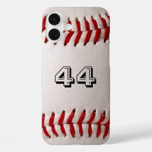Aangepaste honkbalnummerkunst – Sportfoto met hoge iPhone 16 Plus Hoesje