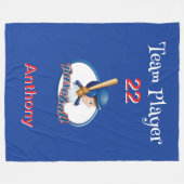 Aangepaste honkbalspeler fleece deken (Voorkant (Horizontaal))