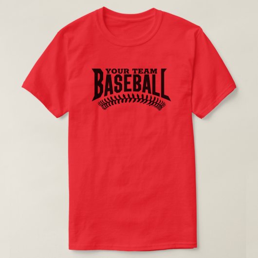 Aangepaste honkbalteamnaam t-shirt (Design voorkant)