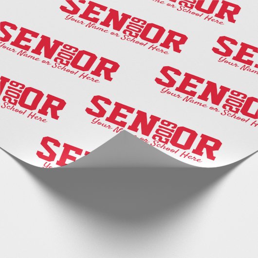Aangepaste hoofdblokletters van 2019 Red Cadeaupapier (Hoek)