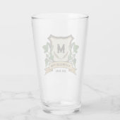 Aangepaste Hoppen Gerst Crest Uw Pub Monogram Glas (Achterkant)