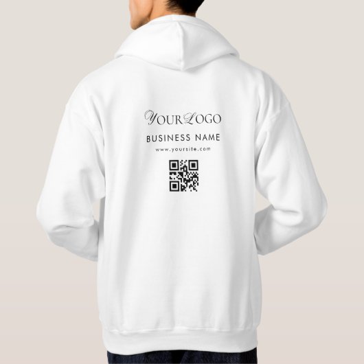 Aangepaste horizontale bedrijf Logo QR code scante Hoodie (Achterkant)
