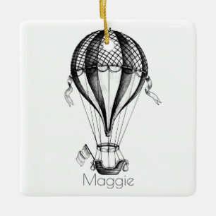 Aangepaste hot-luchtballon keramisch ornament