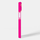 Aangepaste Hot Pink Retro Bloem Case-Mate iPhone Case (Achterkant / Rechts)