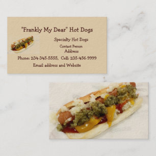 Aangepaste hotdogstandaard of Visitekaartje met vo