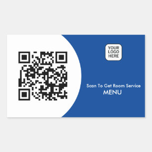 Aangepaste Hotel Room Service Menu QR Code Rechthoekige Sticker