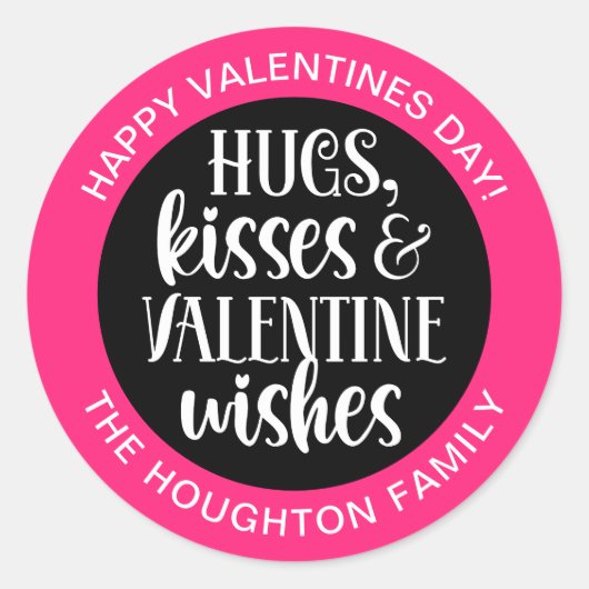 Aangepaste hotroze Valentijn sticker (Voorkant)