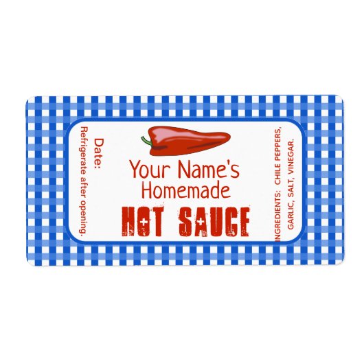 Aangepaste hotsauslabels Aangepaste homemade-voedi Etiket (Voorkant)