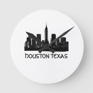 Aangepaste Houston Texas Skyline Ronde Klok