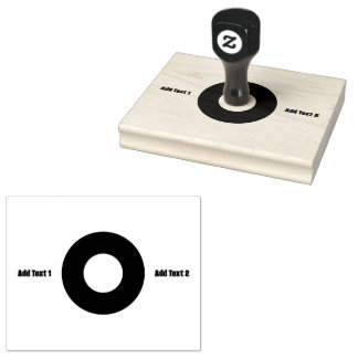 Aangepaste houten Art-Stamp Dual Text Jet Black Kl Rubberstempel