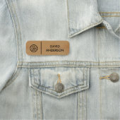 Aangepaste Houten Business Logo Basic Medewerker P Naamplaatje (In situ)