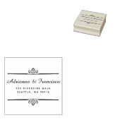 Aangepaste houten chique bruiloft script retour ad rubberstempel (Gestempeld)