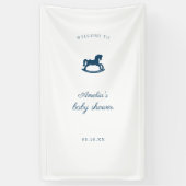 Aangepaste Houten Paard baby shower Spandoek (Verticaal)
