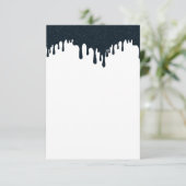 Aangepaste houtskool druppel RSVP kaart – schone w (Staand voorkant)