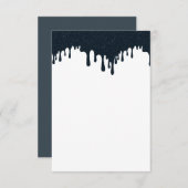 Aangepaste houtskool druppel RSVP kaart – schone w (Voorkant / Achterkant)