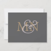 Aangepaste houtskool moderne bruiloft met behoud v save the date (Achterkant)