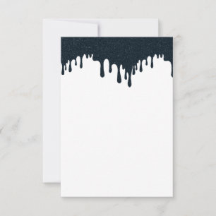 Aangepaste Houtskoolkleurige Drip RSVP Kaart – Sch