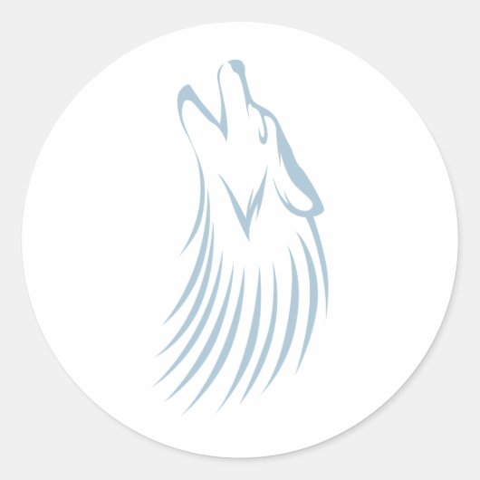 Aangepaste Howling Coyote Logo Ronde Sticker (Voorkant)