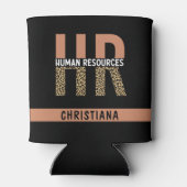 Aangepaste HR Human Resources Luipaardprint HR-cad Blikjeskoeler (Achterkant)