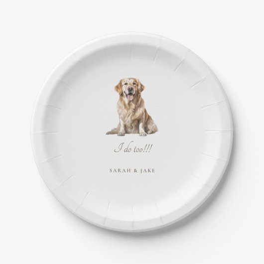 Aangepaste huisdier bruiloft servetten papieren bordje (Voorkant)