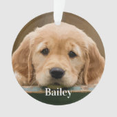 Aangepaste huisdier foto gepersonaliseerde Hondenl Ornament (voorkant)
