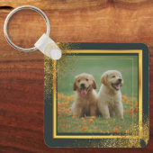 Aangepaste huisdier foto & Gezegde Sleutelhanger (Voorkant)