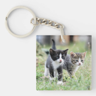 Aangepaste huisdier foto kat aandenken sleutelhanger