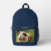 Aangepaste Huisdier Foto Marine Blauw Bedrukte Rugzak (Voorkant)