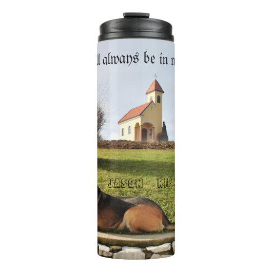 Aangepaste huisdier foto voor herinneren slogan Bl Thermosbeker (Voorkant)