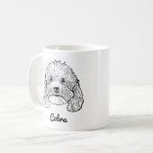 Aangepaste huisdier hond hand tekening koffiemok (Voorkant links)