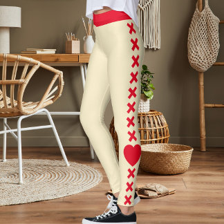 Aangepaste Huisdier Kat Moeder Wit Rood Gestreept  Leggings