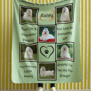 Aangepaste huisdier Memorial gepersonaliseerde fot Fleece Deken
