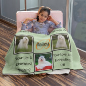 Aangepaste huisdier Memorial gepersonaliseerde fot Fleece Deken