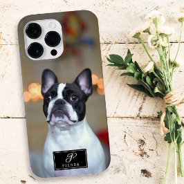 Aangepaste huisdier portret Elegant Monogram Naam  Case-Mate iPhone 14 Pro Max Hoesje